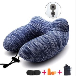 Coussin cervical gonflable en forme de U pour voyages